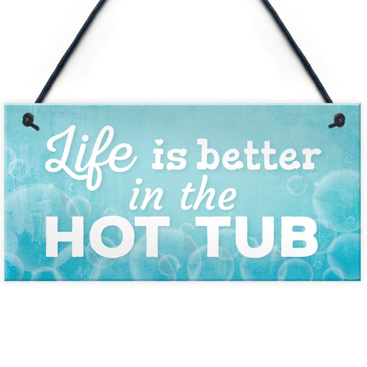 Novelty Hot Tub Sign Garden Hanging Wall Outdoor Plaque Jacuzzi