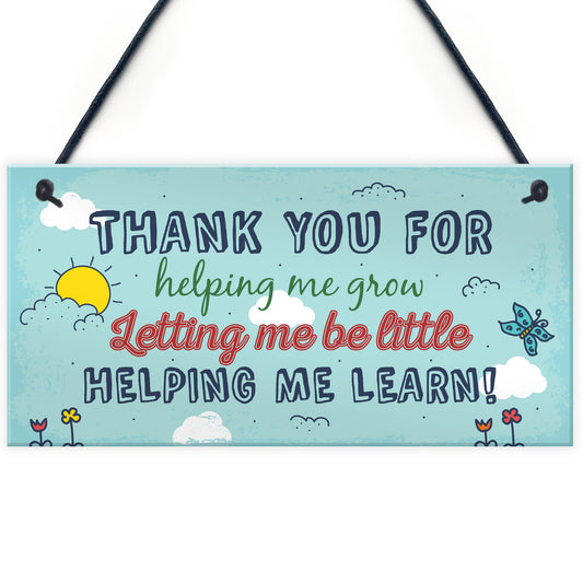 Nursery Teacher Preschool THANK YOU Gift Hanging Sign Plaque