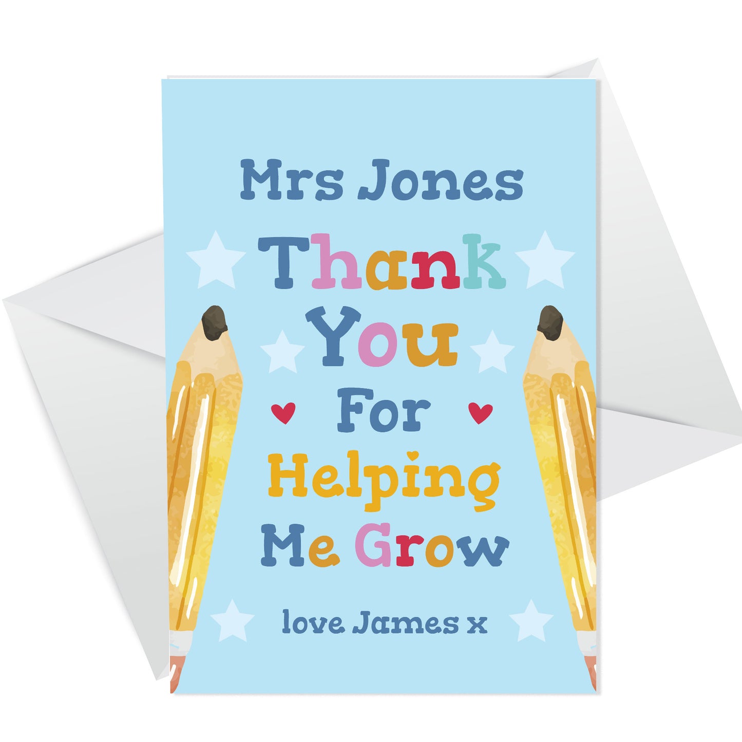 Thank You Teacher Card Thank You Teacher Greetings Card