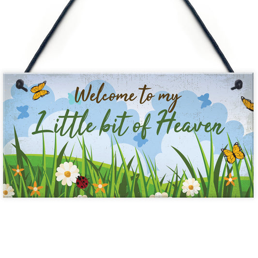 Welcome Garden Hanging Sign Garden Shed SummerHouse Plaque