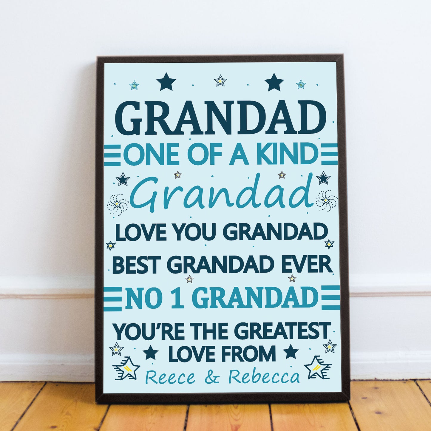 Fathers Day Gift For Grandad Framed Print Grandad Gift For Him