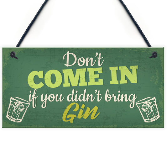 Funny Bar Sign Novelty Hanging Sign Gin Gifts Pub Man Cave