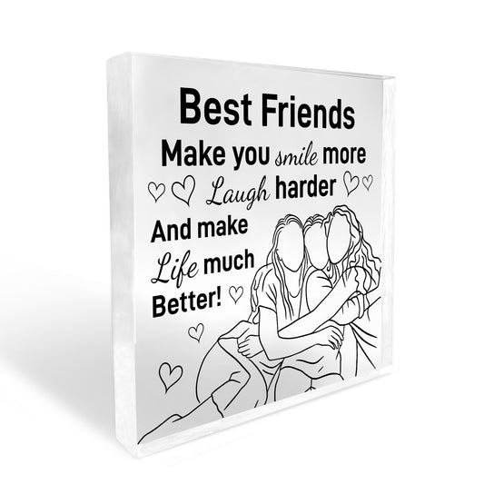 Best Friend Gift For Birthday Christmas Block Friendship Gift