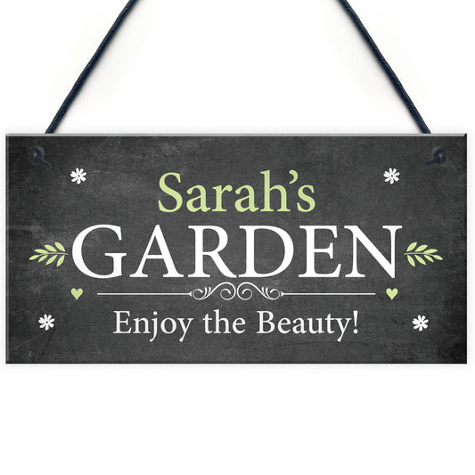 Garden Sign Personalised Outdoor Hanging Sign Shed Plaque Family