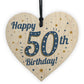 Handmade 50th Birthday Keepsake Wooden Heart Friendship Gift