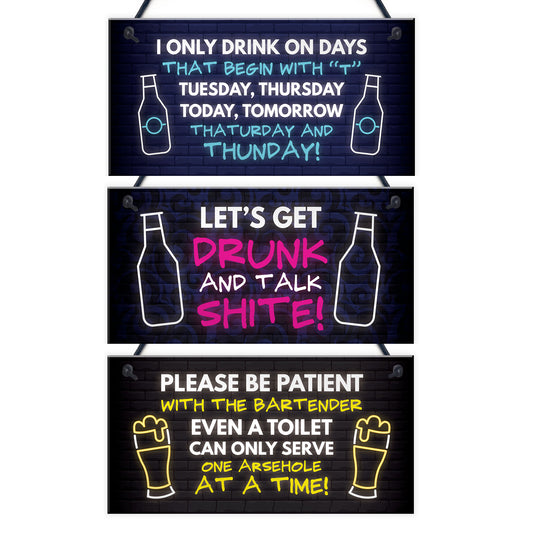 Funny Alcohol Home Bar Signs Man Cave Plaque Bar Accessories