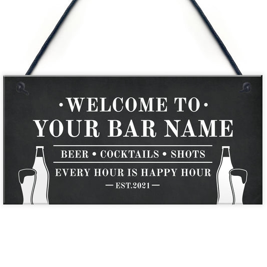 FUNNY PERSONALISED Bar Sign Hanging Man Cave Shed Garage