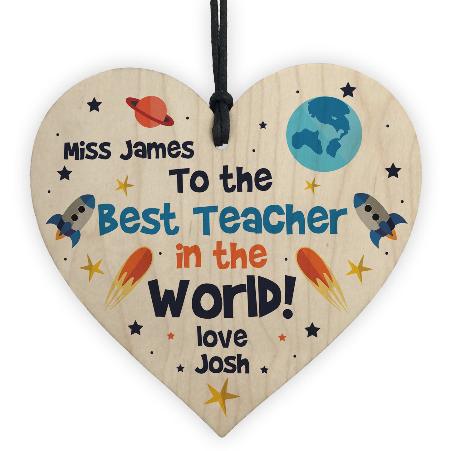 PERSONALISED Best Teacher Wooden Heart Leaving Gifts