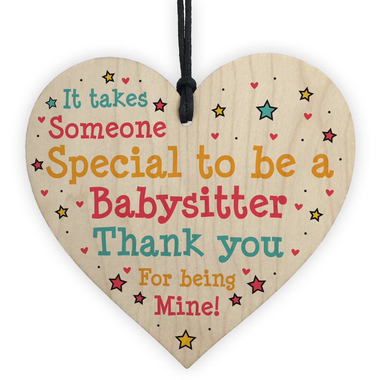 Babysitter Childminder Thank You Gift Present Wood Heart Gifts