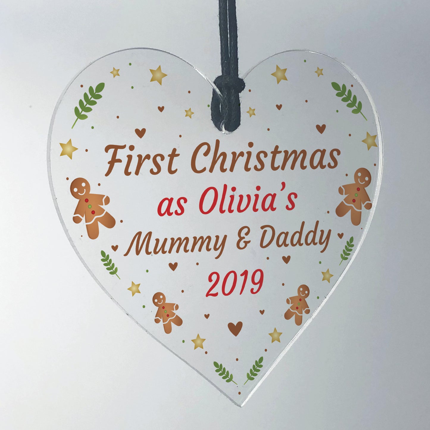 1st Christmas As Mummy And Daddy Heart Christmas Tree Decoration