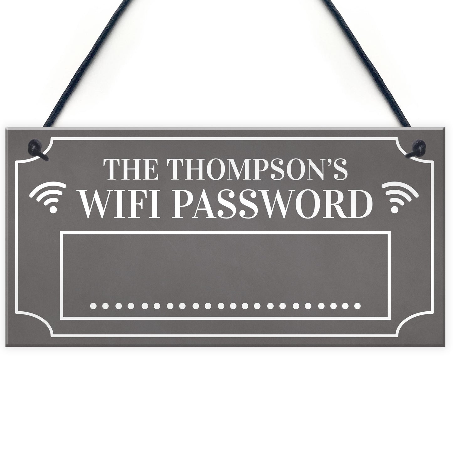 Family Wifi Password PERSONALISED Wifi Network Display Sign