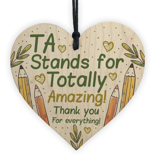 Thank You Gift For Teacher Teaching Assistant Wooden Heart Gifts