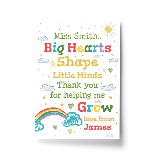 Thank You Gifts For Teacher Personalised Prints Leaving School