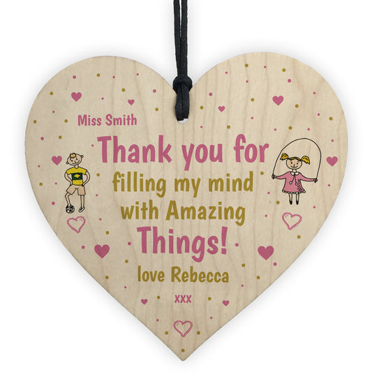 Cute Gift For Teacher Assistant Childminder Heart Personalised
