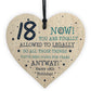 Funny 18th Birthday Gift Hanging Wood Heart Daughter Son Gifts