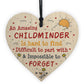 Childminder Babysitter Leaving Gift Wood Heart Thank You Gift