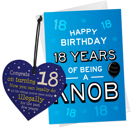 18th Birthday Card Wood Heart Funny 18th Birthday Gifts For SonC