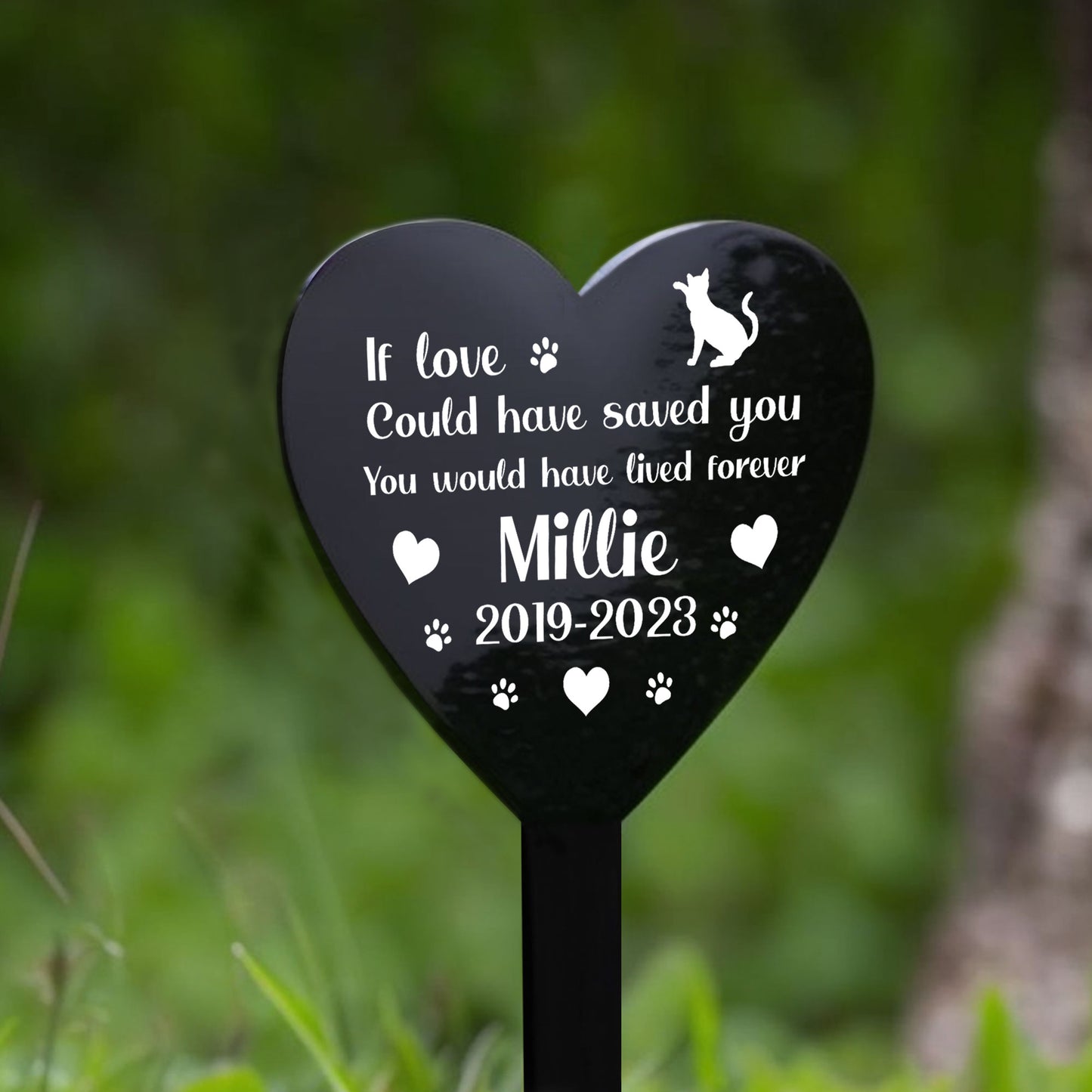 PERSONALISED Cat Kitten Memorial Outdoor Garden Grave Stake