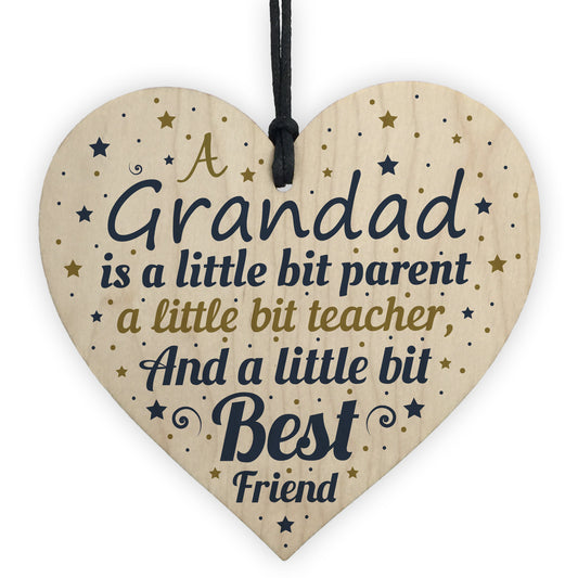 Grandad Christmas Gifts Birthday Gifts Wooden Heart Plaque Sign