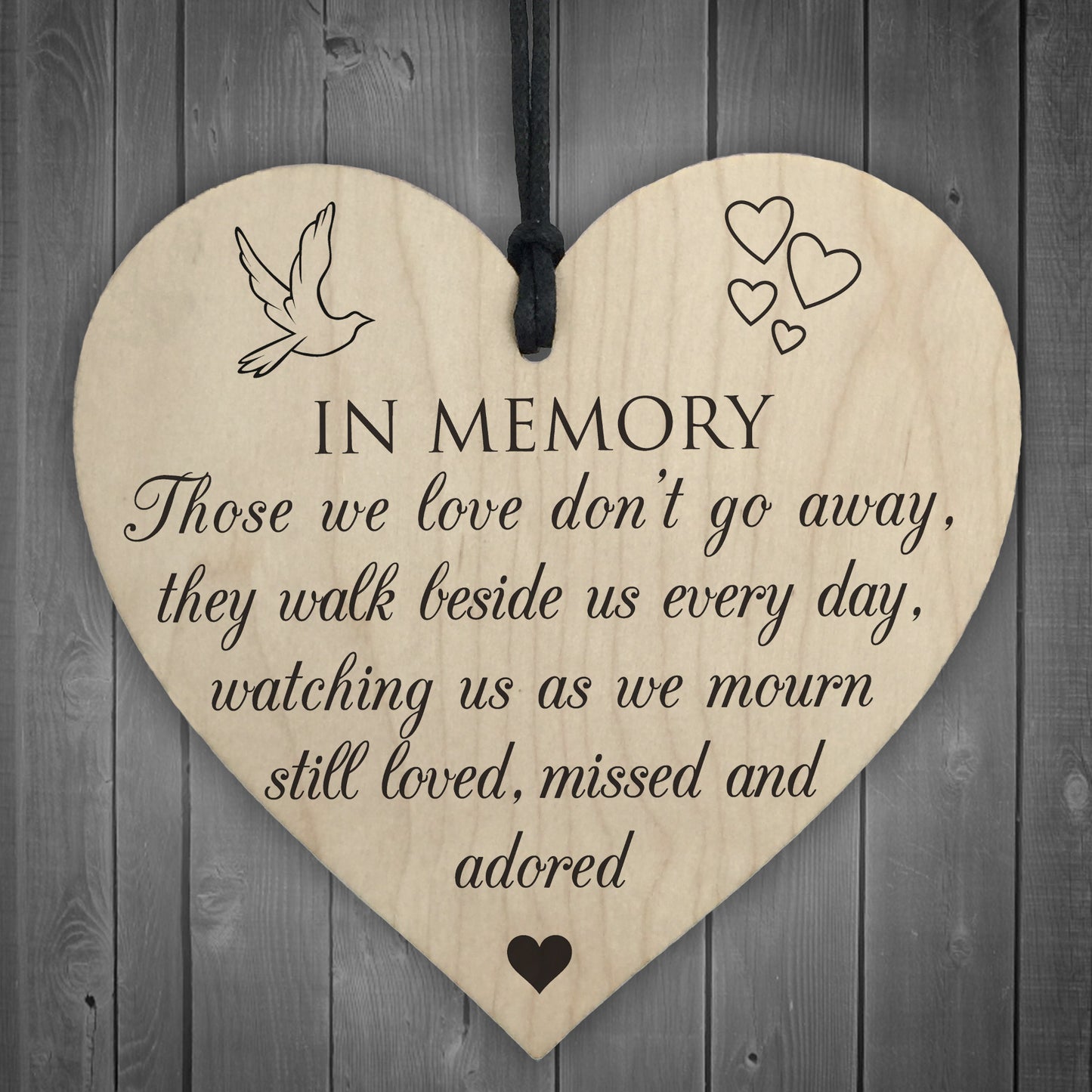 In Memory Of Those We Love Wooden Hanging Heart