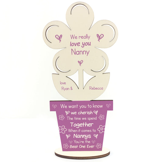 Personalised Nanny Poem Gift For Birthday Mothers Day Flower