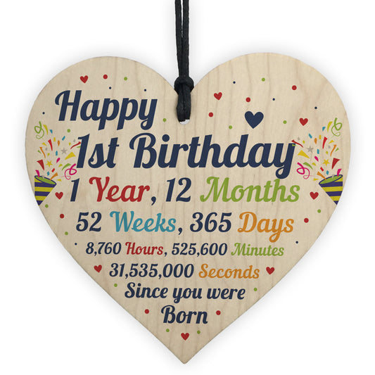 1st Birthday Gifts 1st Birthday Wood Heart Gift For Baby Child