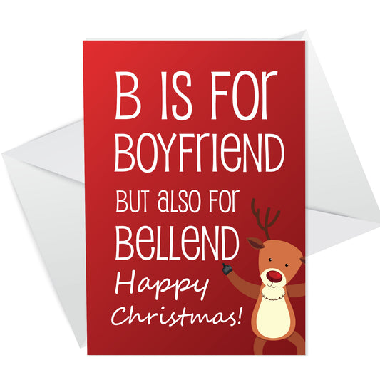 FUNNY RUDE Christmas Card For Boyfriend A6 Card Joke Boyfriend