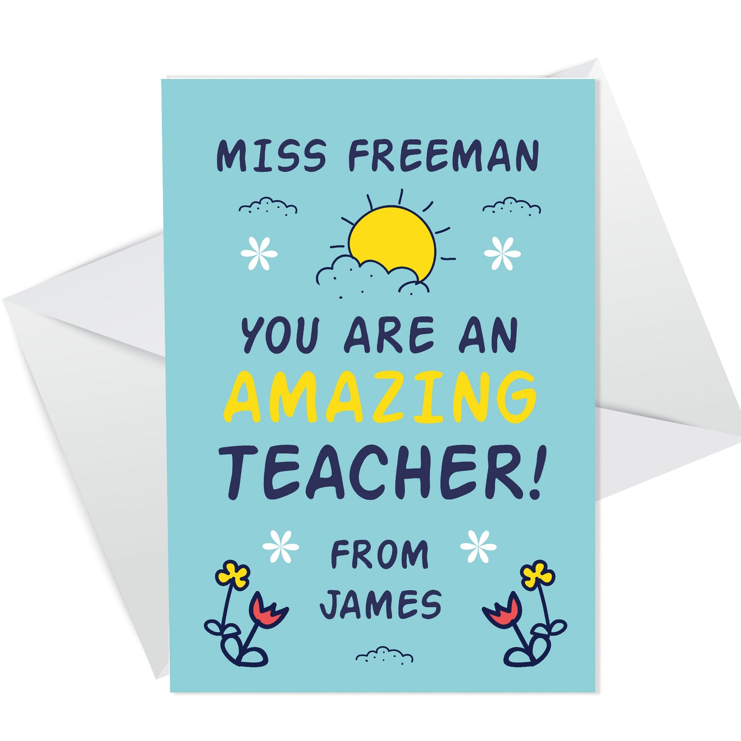 Teacher Leaving Cards Personalised Thank You Teacher Cards