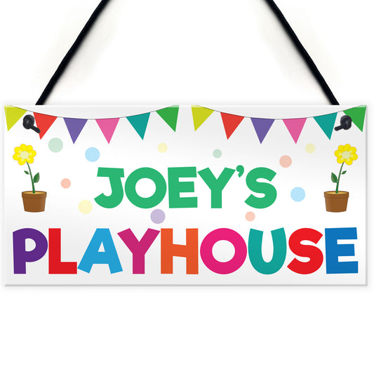 Personalised Child's Name Playhouse Hanging Plaque Sign Gift