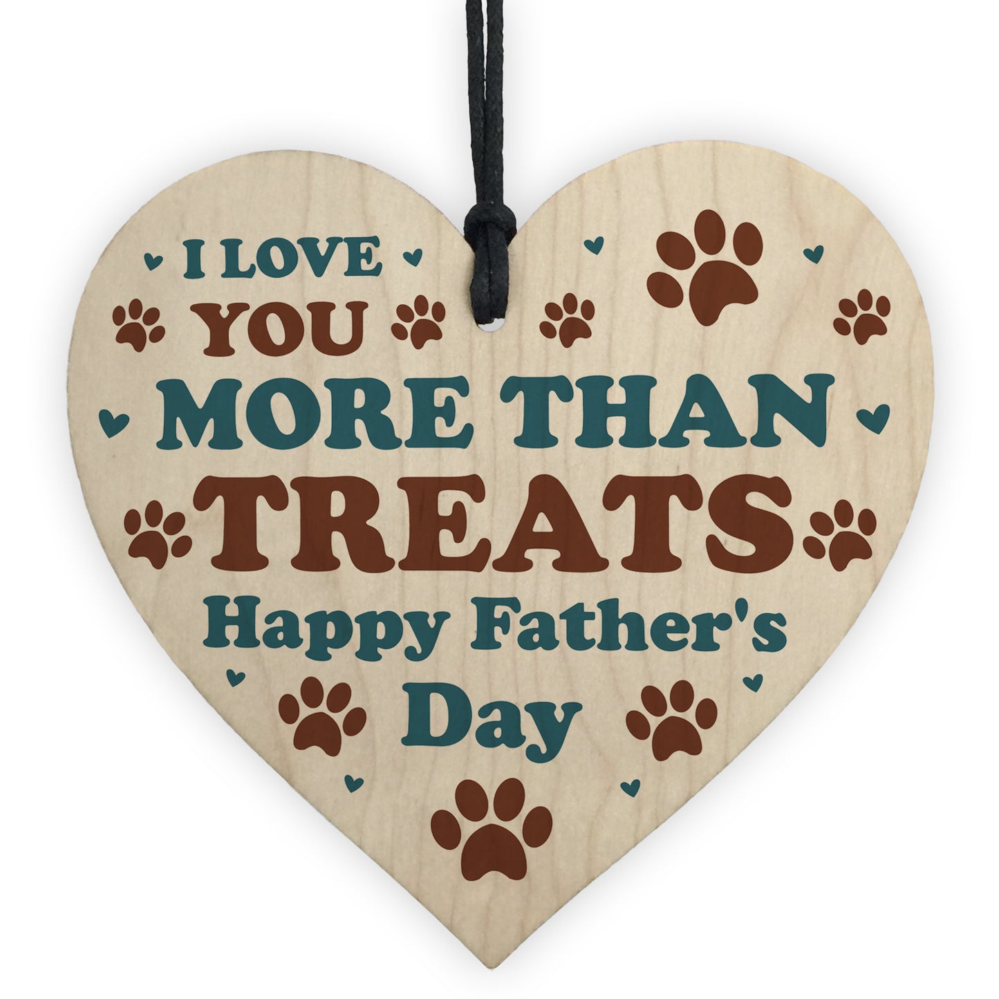 Fathers Day Gift For The Dog Funny Wooden Heart Gift For Dad