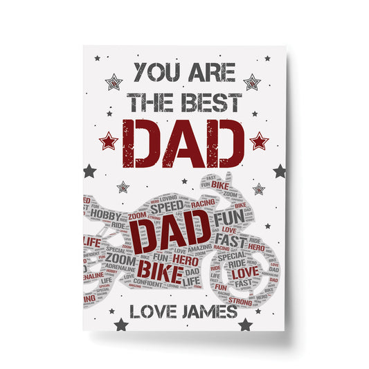 Motorbike Sign Biker Personalised Print Fathers Day Gift for Dad