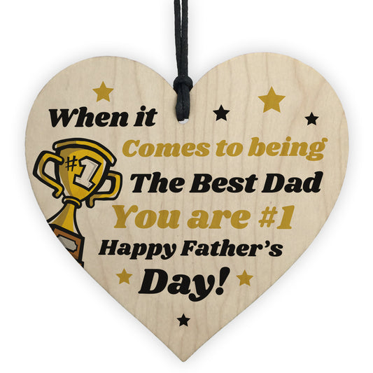 Fathers Day Gifts For Dad Daddy Father Wood Heart Thank You