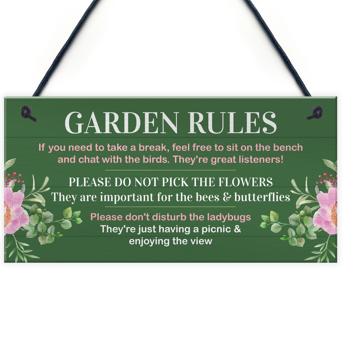 Garden Rules Sign for Outdoor Decor Novelty Garden Shed Plaque