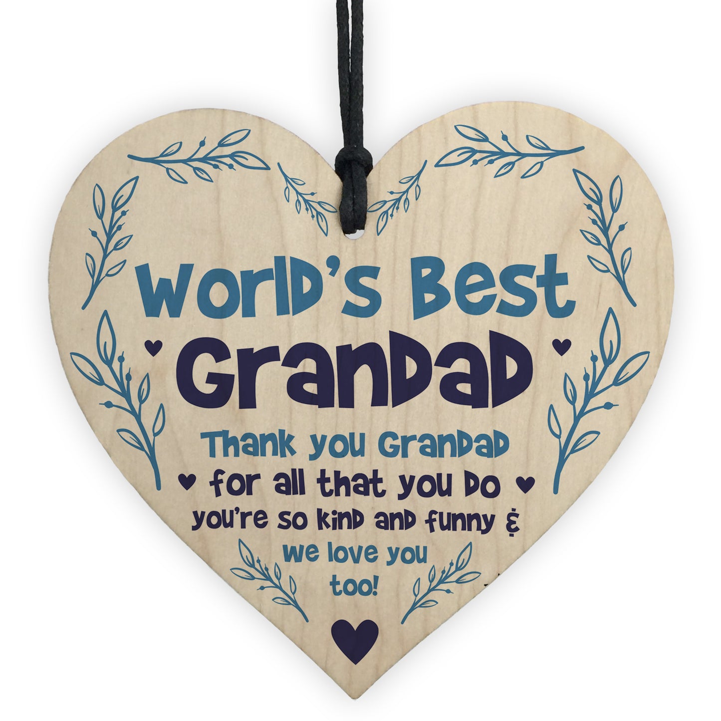 Fathers Day Gift For Grandad Heart Novelty Grandad Birthday