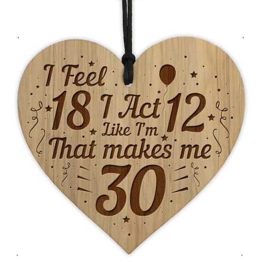 30th Birthday Gift For Him Her Engraved Heart Funny Gift For Him