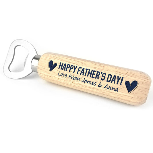 Personalised Fathers Day Gift Wooden Bottle Opener Gifts For Dad