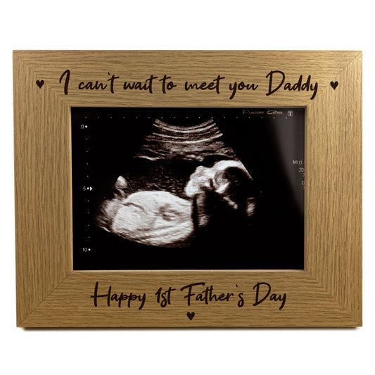 1st Fathers Day Gift For New Daddy Wood Photo Frame Bump Gifts