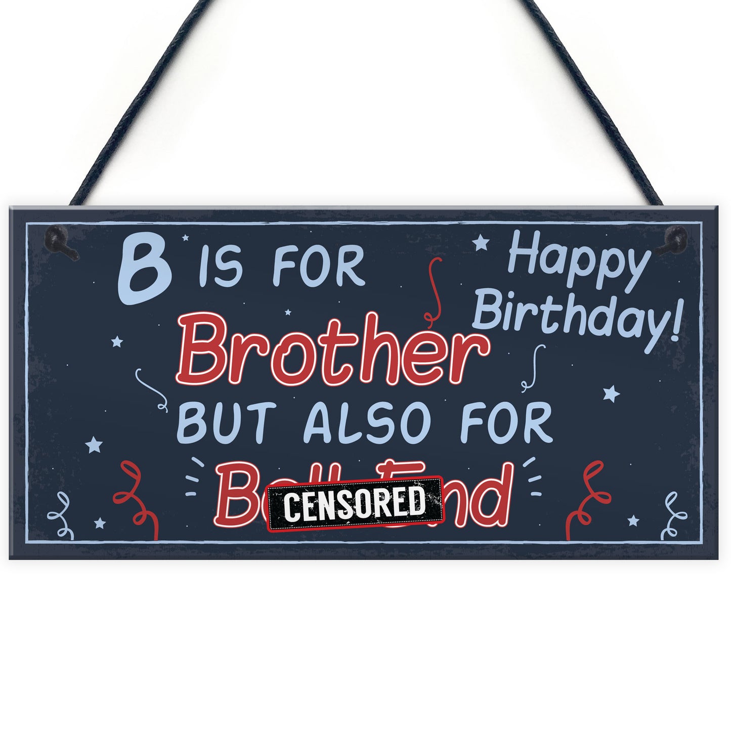 Funny Happy Birthday Brother Rude Card Plaque Gift Mum Dad Gift