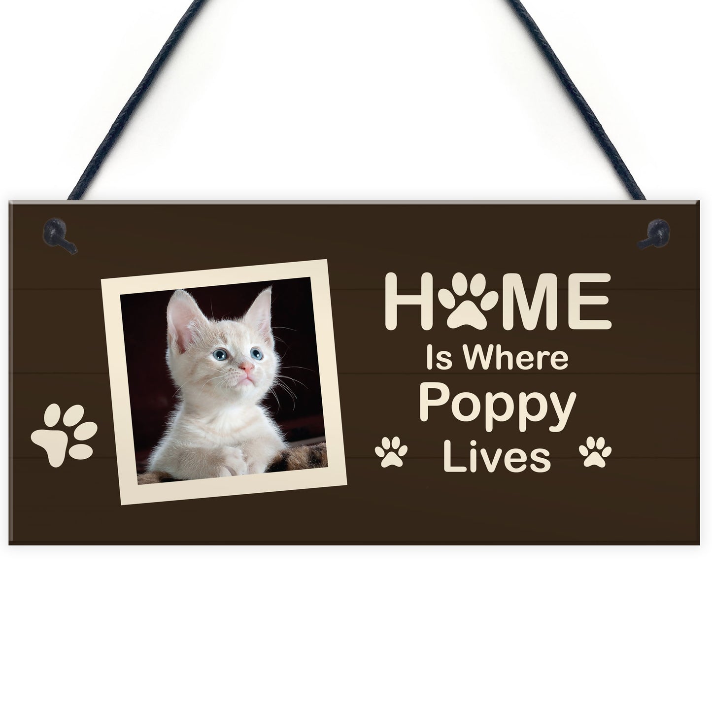 Home Is Where Cat Is Personalised Photo Plaque Cat Gift Cat Sign