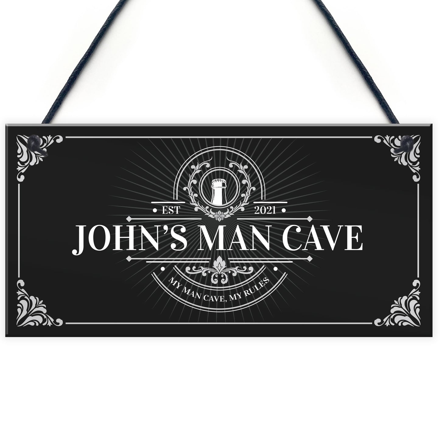 Man Cave Personalised Sign Gift For Him Home Decor Hanging Sign