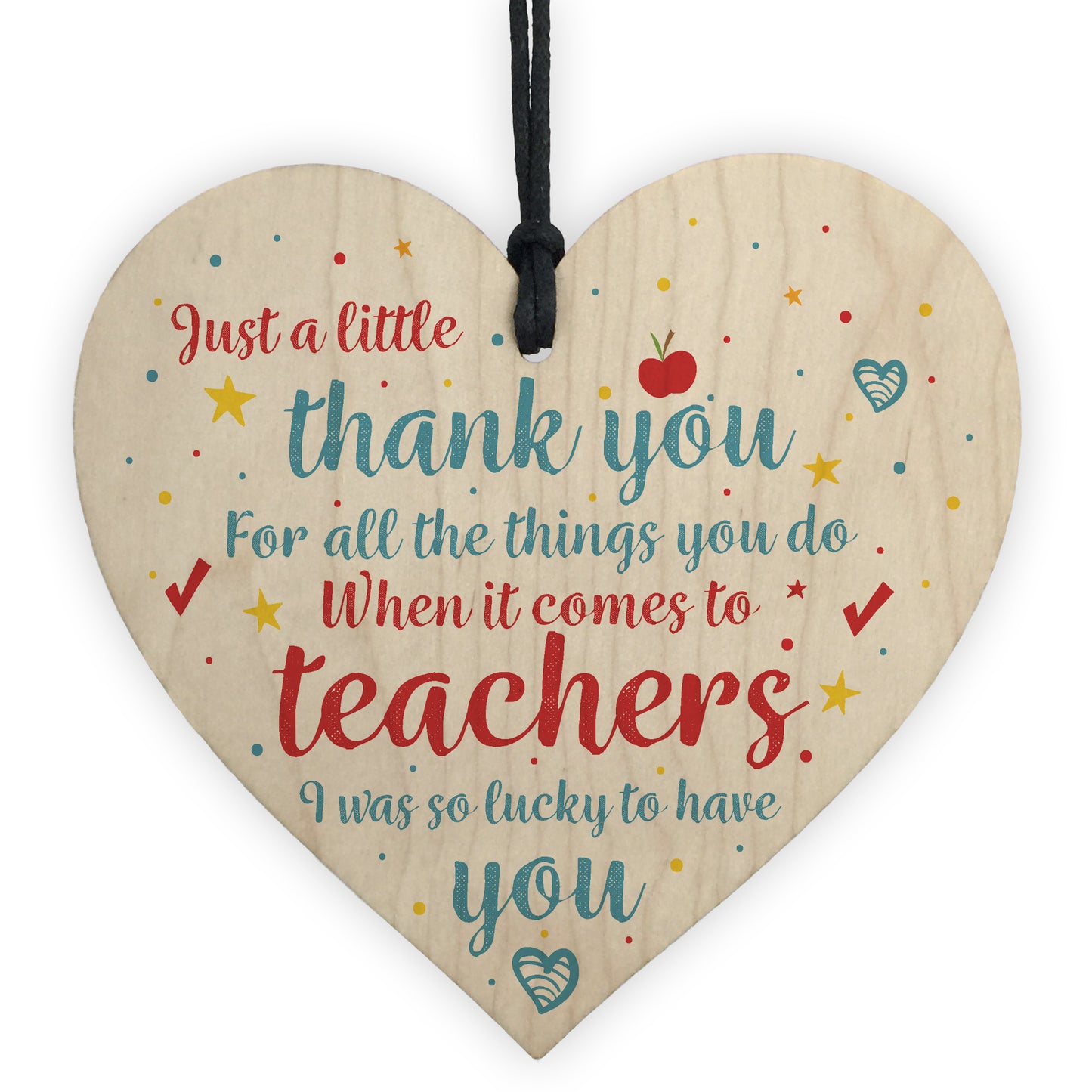 Handmade Wooden Hanging Plaque Gift For Teacher Thank You Gift