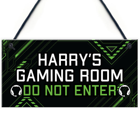 Personalised Gaming Room Sign Do Not Enter Plaque Gamer Gift