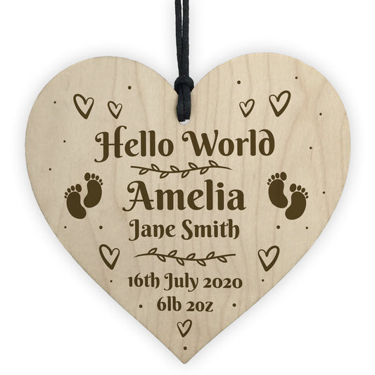 Personalised Newborn Baby Gift Milestone Heart Plaque