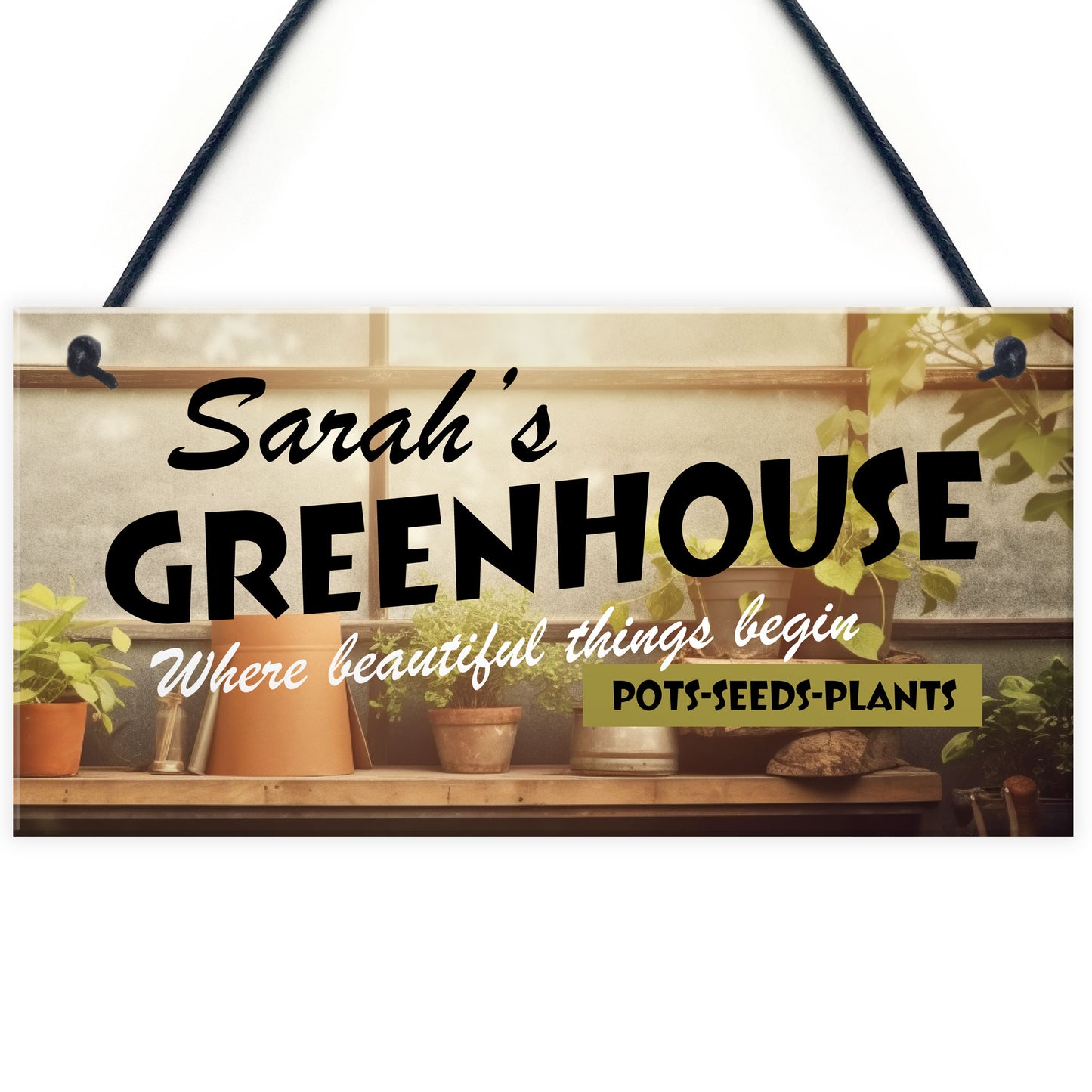 Shabby Greenhouse Sign PERSONALISED Shed Sign Garden Sign