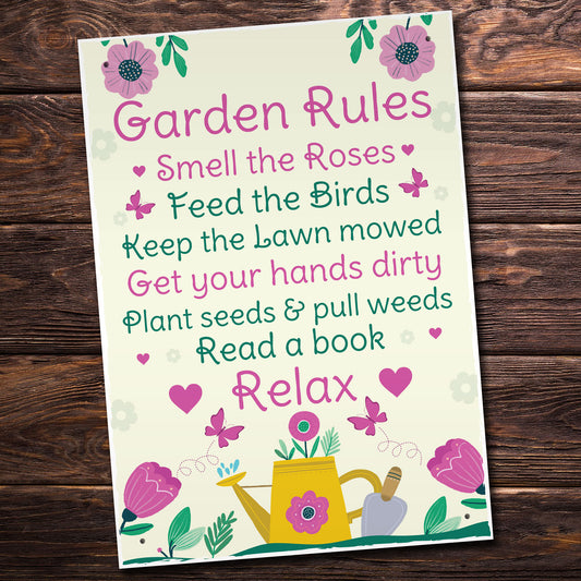 GARDEN RULES Sign Summer House Sign Garden Shed Plaques