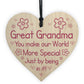 Great Grandma Gift For Birthday Mothers Day Heart Thank You