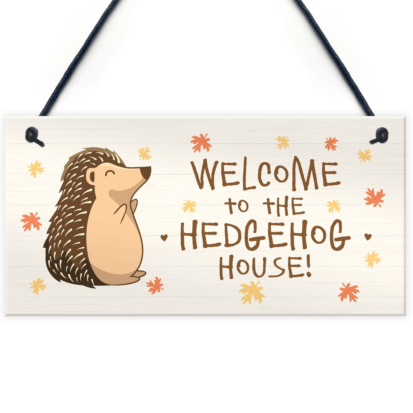 Welcome Hedgehog Sign Hanging Garden Shed Plaque Hedgehog Gift