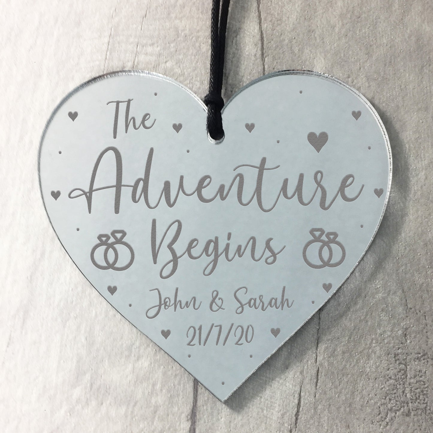 Handmade Engagement Gift Personalised Hanging Heart