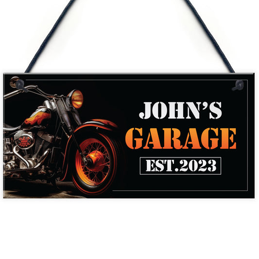 Personalised Motorbike Garage Sign Motorbike Man Cave Signs Gift