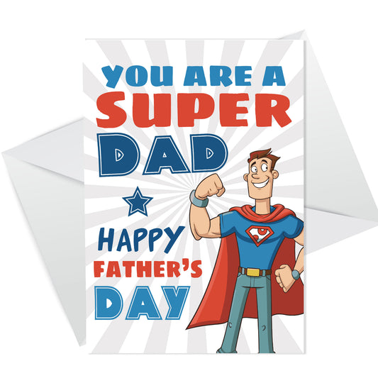 Fathers Day Card From Son Daughter Funny SUPER DAD Card